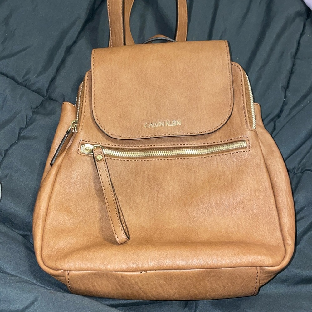 Calvin Klein- mini backpack-brown leather